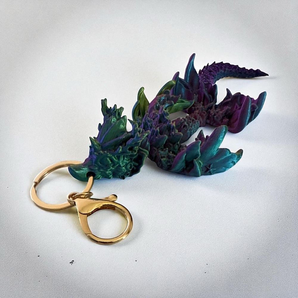 Rainbow dragon keychain